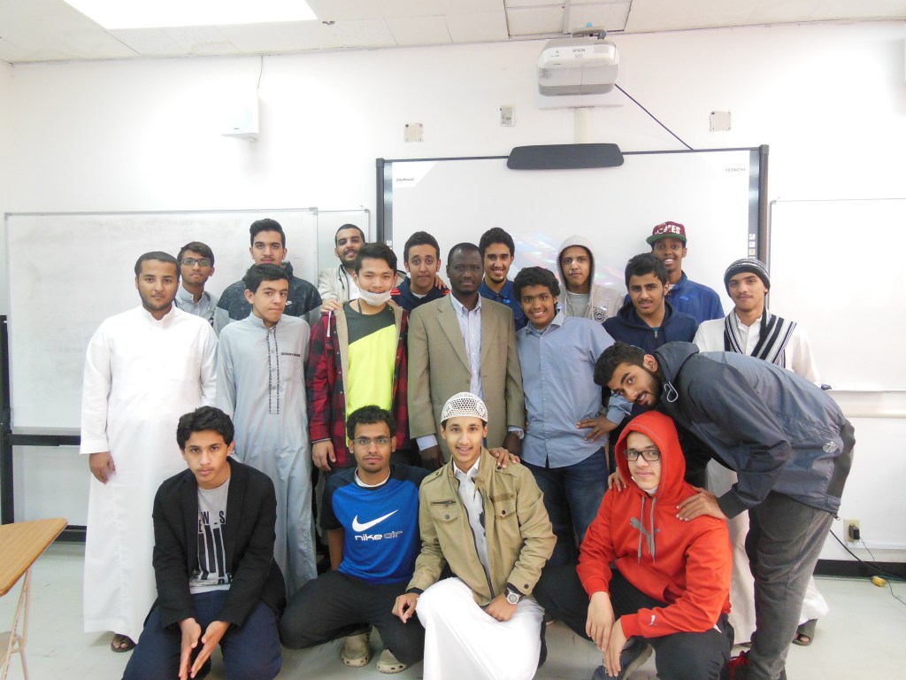A group photo with my students at Yanbu English Language Institute, Saudi Arabia